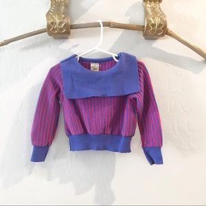 3T SAKS 5th Pink Purple Striped Sweater Knit Top
